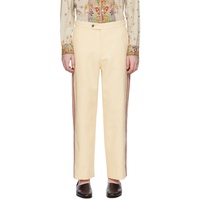 보디 Bode Beige Beaded Stria Trousers 232169M191021