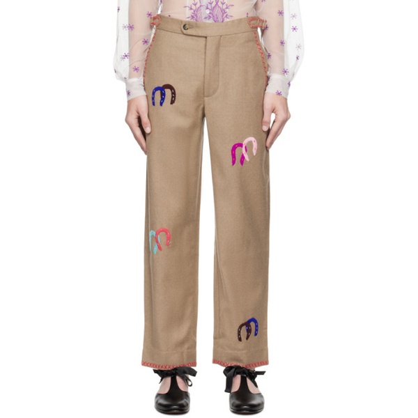  보디 Bode Beige Horseshoe Trousers 241169M191013