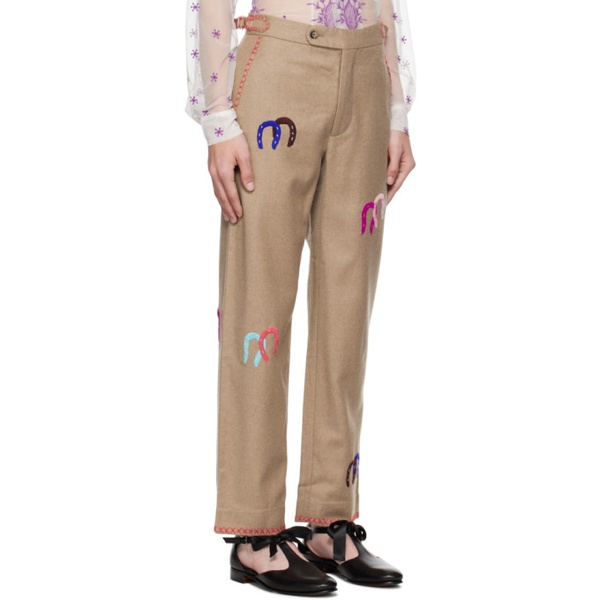  보디 Bode Beige Horseshoe Trousers 241169M191013