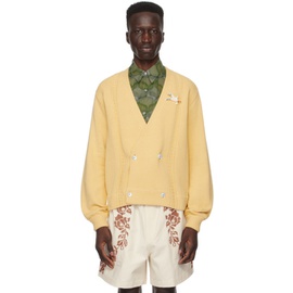 보디 Bode Yellow Double-Breasted Cardigan 241169M200012