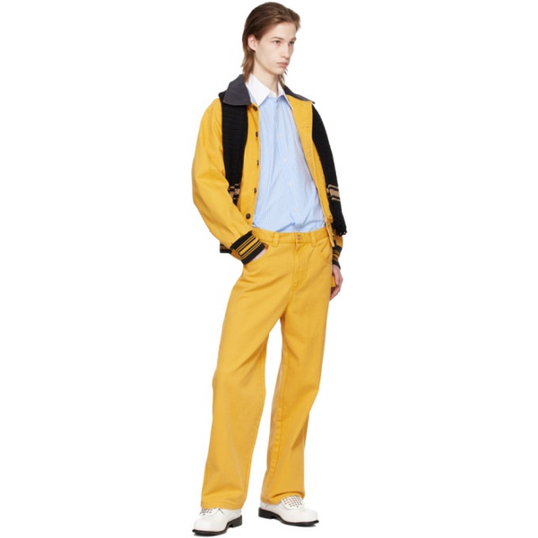  보디 Bode Yellow Knolly Brook Trousers 241169M191022