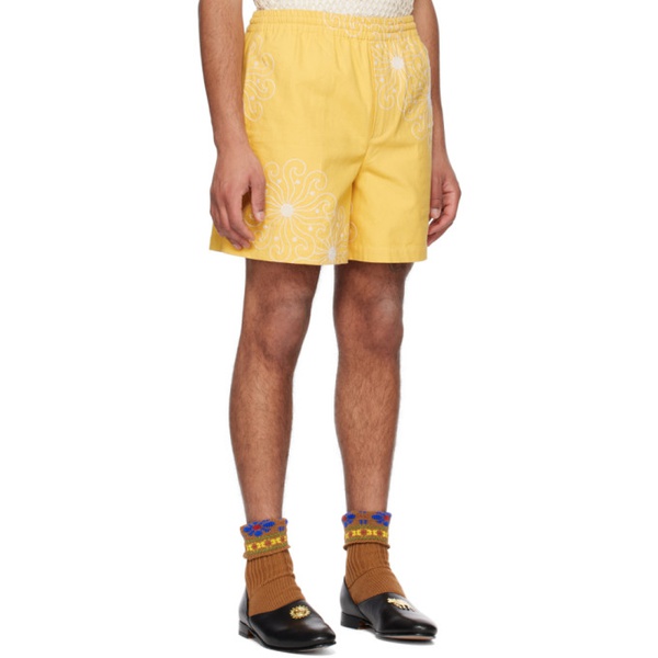  보디 Bode Yellow Soleil Shorts 231169M193008