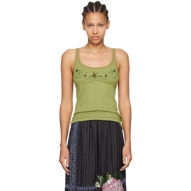 보디 Bode Green Dahlia Tank Top 242169F111000