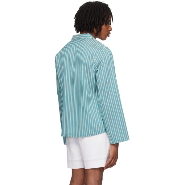  보디 Bode Blue Shore Stripe Shirt 242169M192020