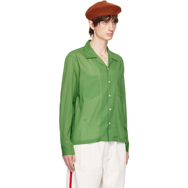  보디 Bode Green Boxy Shirt 242169M192006