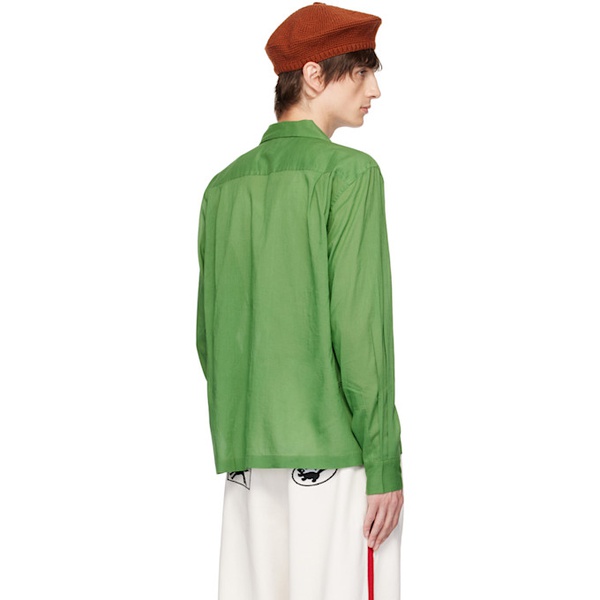  보디 Bode Green Boxy Shirt 242169M192006