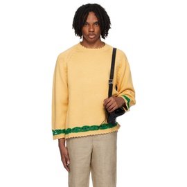 보디 Bode Yellow Daisy Garland Sweater 242169M201000
