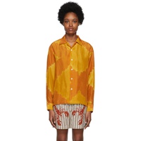보디 Bode Orange Lehariya Shirt 222169F109012