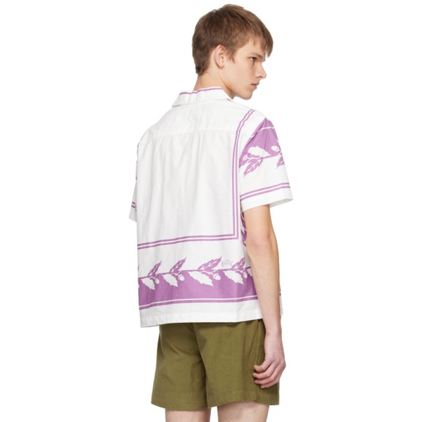  보디 Bode Purple & White Acorn Shirt 231169M192004