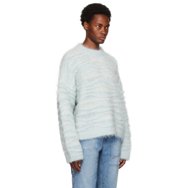  Bonsai Blue Jacquard Sweater 232945M201003