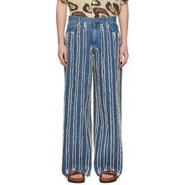 Bonsai Blue Fringe Jeans 241945M186001