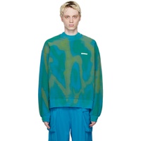 Bonsai Blue & Green Dyed Sweatshirt 231945M204000