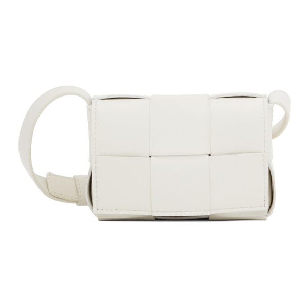 보테가베네타 보테가 베네타 Bottega Veneta White Cassette Shoulder Bag 222798F048002