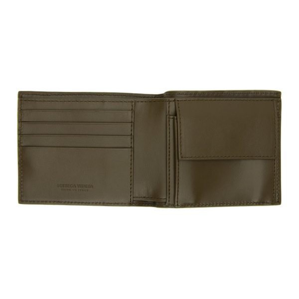 보테가베네타 보테가 베네타 Bottega Veneta Green Intrecciato Bi-Fold Coin Purse Wallet 241798M164027