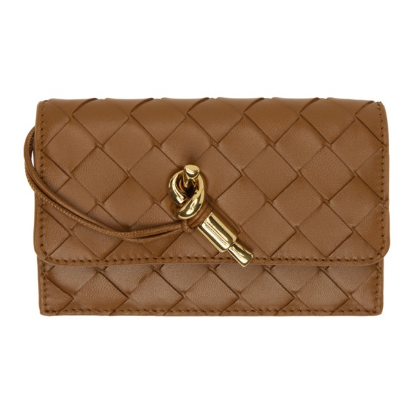 보테가베네타 보테가 베네타 Bottega Veneta Tan Andiamo Zippered Wallet 241798F040011