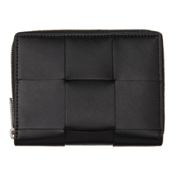 보테가베네타 보테가 베네타 Bottega Veneta Black Intrecciato Zip Around Wallet 212798M164350