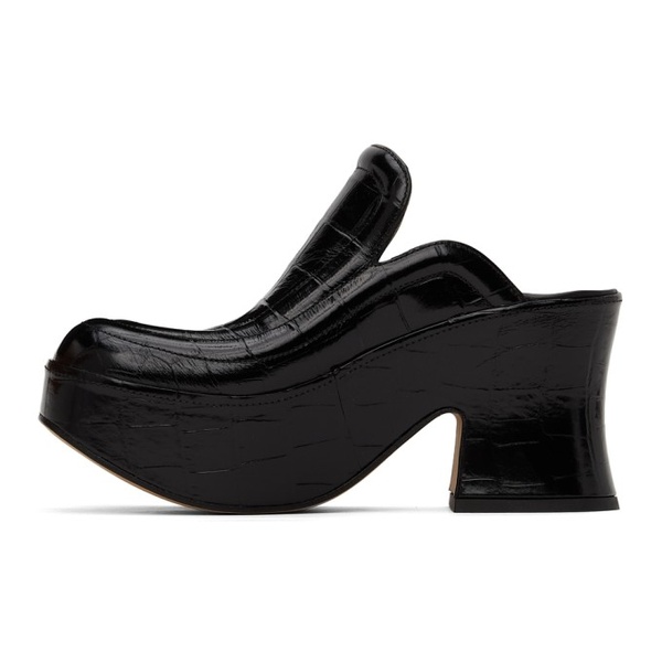 보테가베네타 보테가 베네타 Bottega Veneta Black Croc Wedge Heels 212798F121007