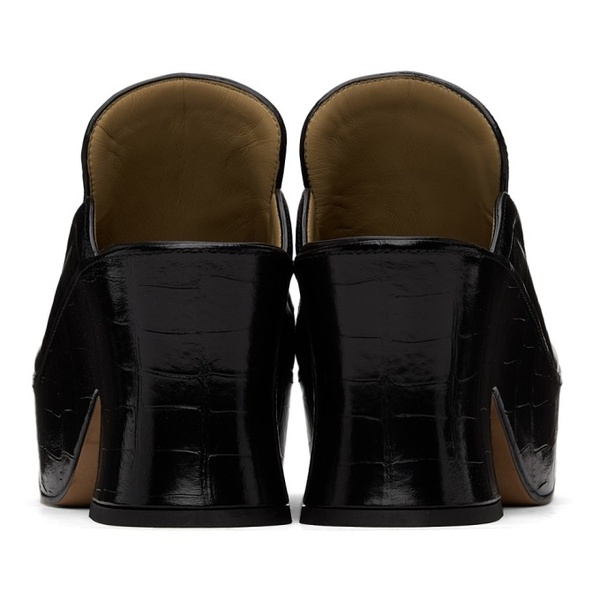 보테가베네타 보테가 베네타 Bottega Veneta Black Croc Wedge Heels 212798F121007