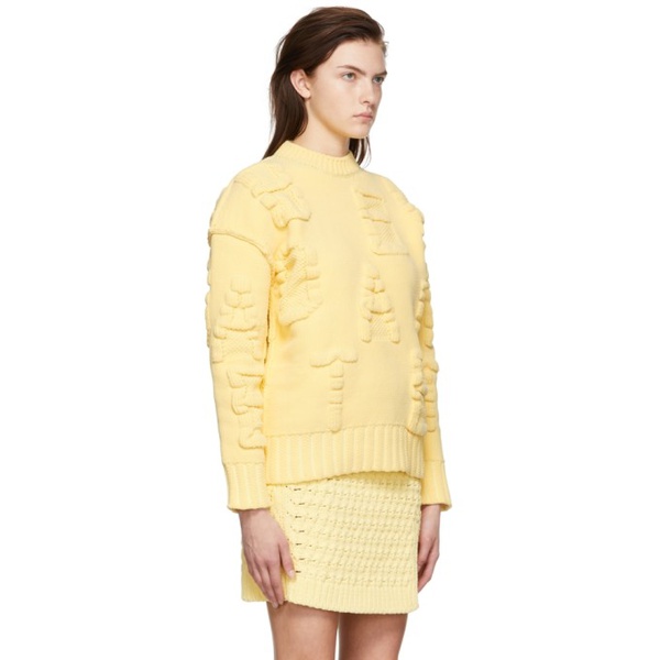 보테가베네타 보테가 베네타 Bottega Veneta Yellow Alphabet Chenille Sweater 221798F096001