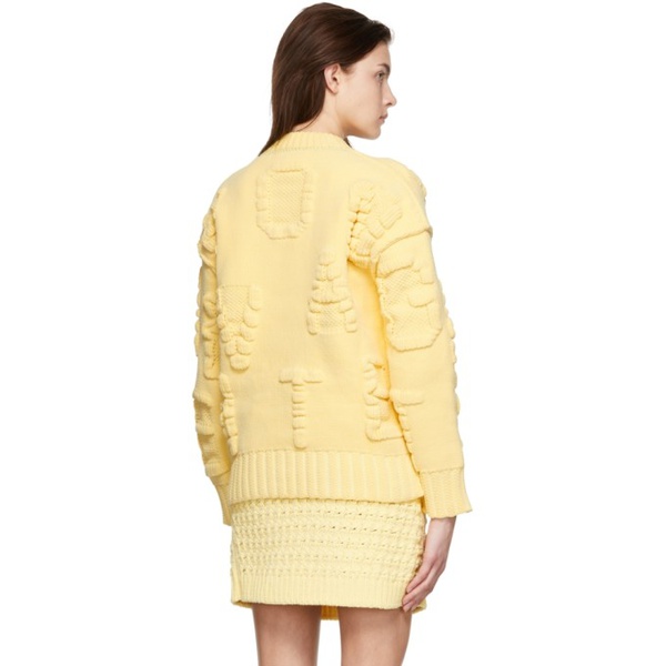 보테가베네타 보테가 베네타 Bottega Veneta Yellow Alphabet Chenille Sweater 221798F096001