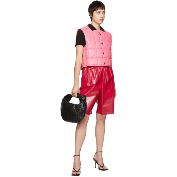 보테가베네타 보테가 베네타 Bottega Veneta Pink Leather Shiny Shorts 221798F088000