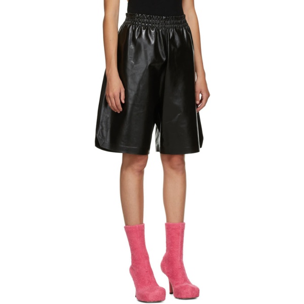 보테가베네타 보테가 베네타 Bottega Veneta Black Leather Shiny Shorts 202798F088032