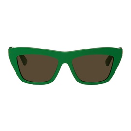 보테가 베네타 Bottega Veneta Green Cat-Eye Sunglasses 221798M134006