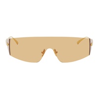 보테가 베네타 Bottega Veneta Gold Futuristic Shield Sunglasses 242798F005020