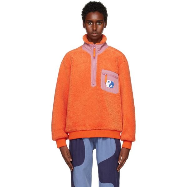  브레인 데드 Brain Dead Orange Paneled Zip Sweater 222266F097001