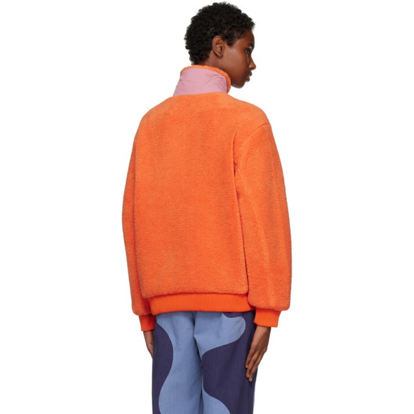  브레인 데드 Brain Dead Orange Paneled Zip Sweater 222266F097001