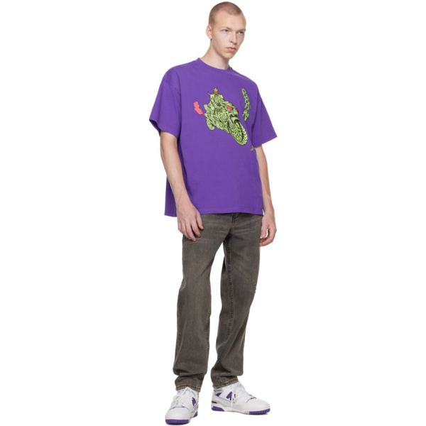  브레인 데드 Brain Dead Purple Goon Rider T-Shirt 231266M213012