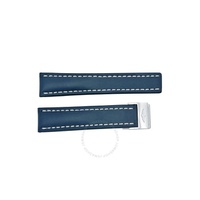Breitling Strap styled in Blue Leather and White Stitching 22-20mm 112X-A2D.1