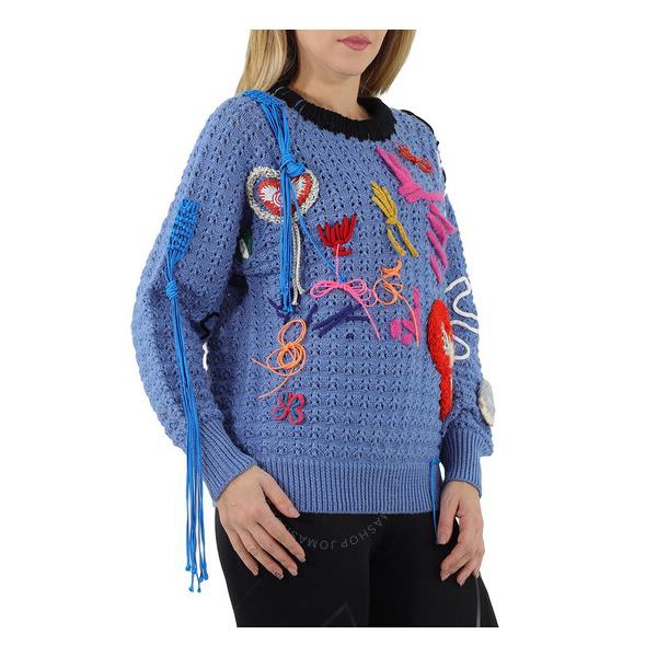 버버리 버버리 Burberry Ladies Long-sleeve Embellished Wool Lace Sweater 4548211