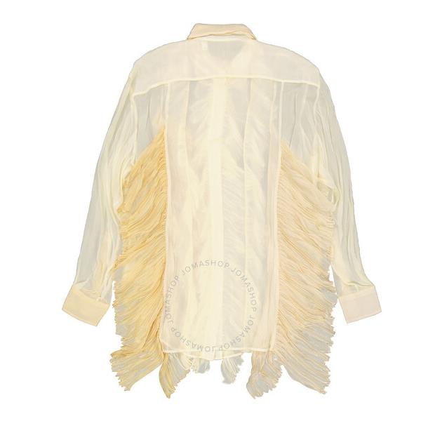 버버리 버버리 Burberry Crepe De Chine Oversized Blouse With Ruffle Detail 4561635