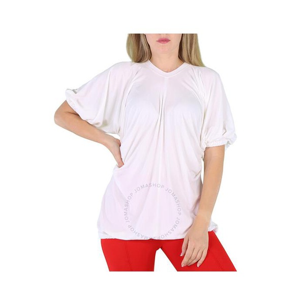 버버리 버버리 Burberry Ladies White Ruth T-Shirt With Cut Out Sides 8030336