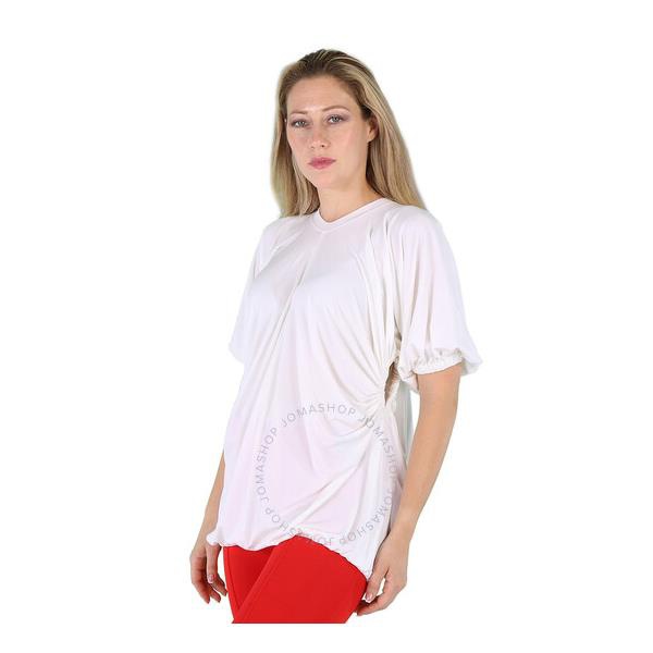 버버리 버버리 Burberry Ladies White Ruth T-Shirt With Cut Out Sides 8030336