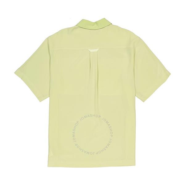 버버리 버버리 Burberry Ladies Mist Green Ilona Zip-front Silk Bowling Shirt 8041117