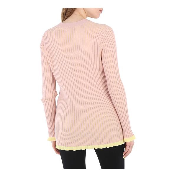 버버리 버버리 Burberry Ladies Knit Tops Solid Pale Pink Crew Neck 8001500