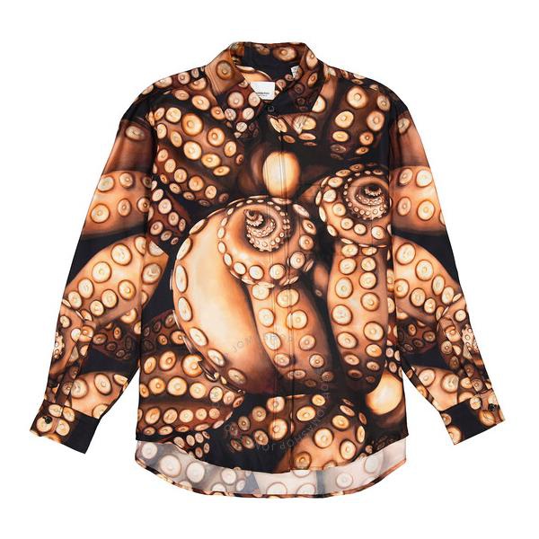 버버리 버버리 Burberry Silk Twill Octopus Print Long-sleeve Oversized Shirt 4562406