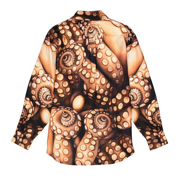 버버리 버버리 Burberry Silk Twill Octopus Print Long-sleeve Oversized Shirt 4562406