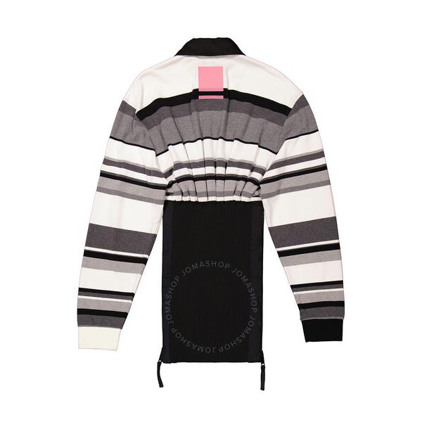 버버리 버버리 Burberry Long-sleeve Striped Cotton Reconstructed Polo Shirt 4564561