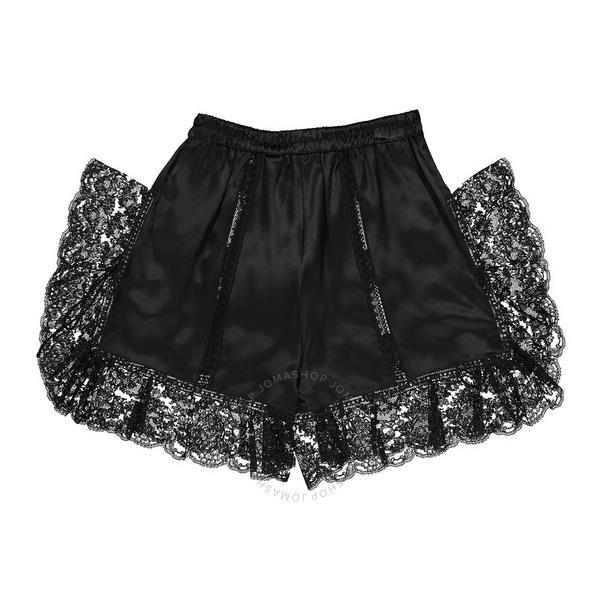 버버리 버버리 Burberry Ladies Satin And Lace Bottle Cap Detail Shorts In Black 4562500