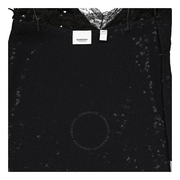 버버리 버버리 Burberry Ladies Lace-trim Sequinned Slip Dress In Black 4562635