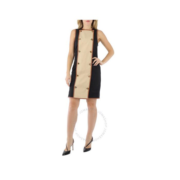 버버리 버버리 Burberry Stretch Wool Sleeveless Dress With Leather-trim 4562586