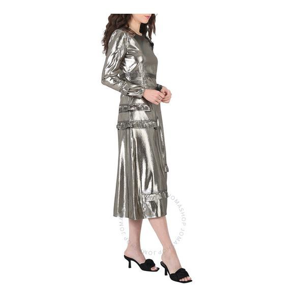 버버리 버버리 Burberry Silver Long Sleeve Dress With Stitch Detail 4068478