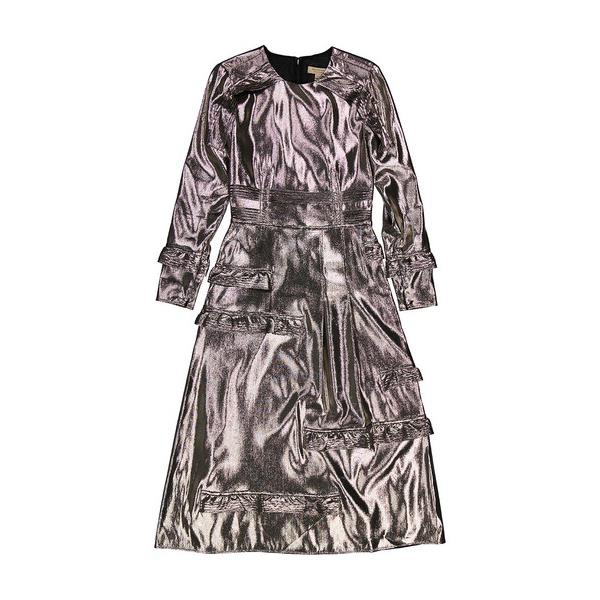 버버리 버버리 Burberry Silver Long Sleeve Dress With Stitch Detail 4068478