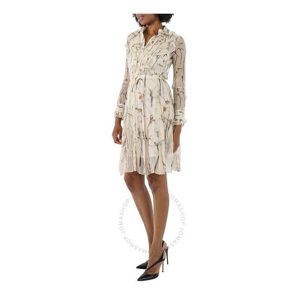 버버리 버버리 Burberry Ladies Isla Ruffle Detail Long-sleeve Dress 8016091