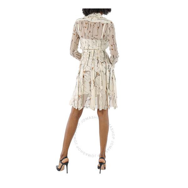 버버리 버버리 Burberry Ladies Isla Ruffle Detail Long-sleeve Dress 8016091