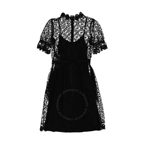 버버리 버버리 Burberry Ladies Black Floral Embroidered Tulle Lace Dress 8014198