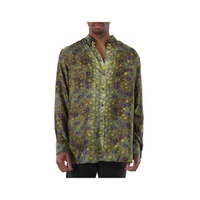 버버리 Burberry Green Fish Scale Print Shirt 4567626